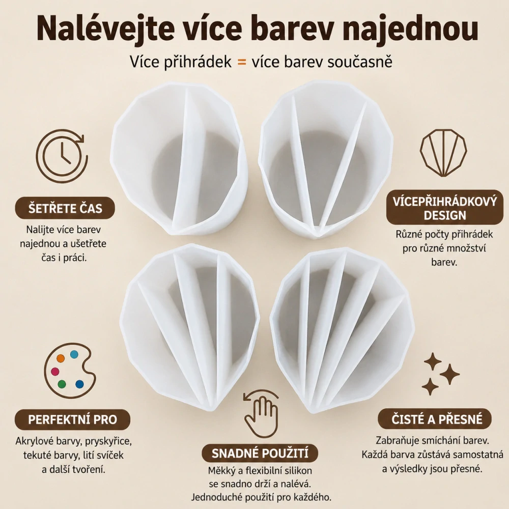 Split Pour Cup – silikonový kelímek pro vícebarevné odlévání