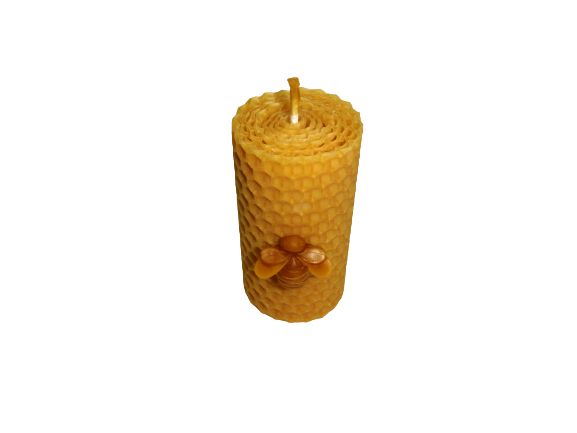 Svíčka ze včelího vosku motaná 7x3,5cm