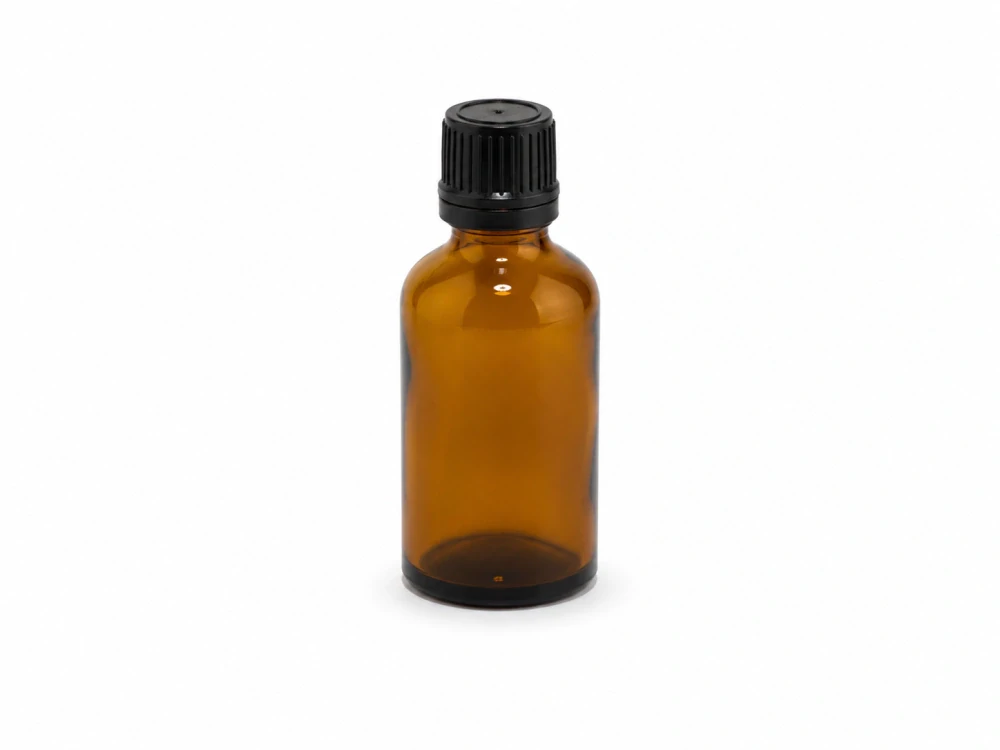 Lahvička z hnědého skla 100 ml s uzávěrem