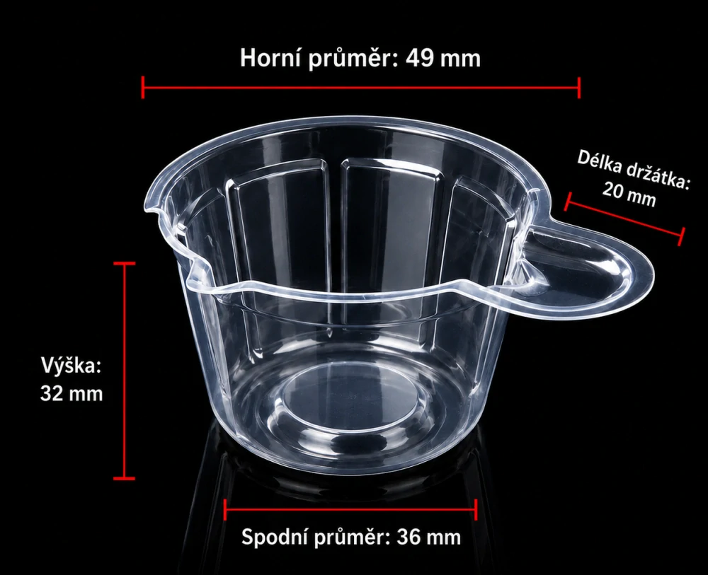 Průhledný plastový kelímek na míchání – Medium 40ml/10ks