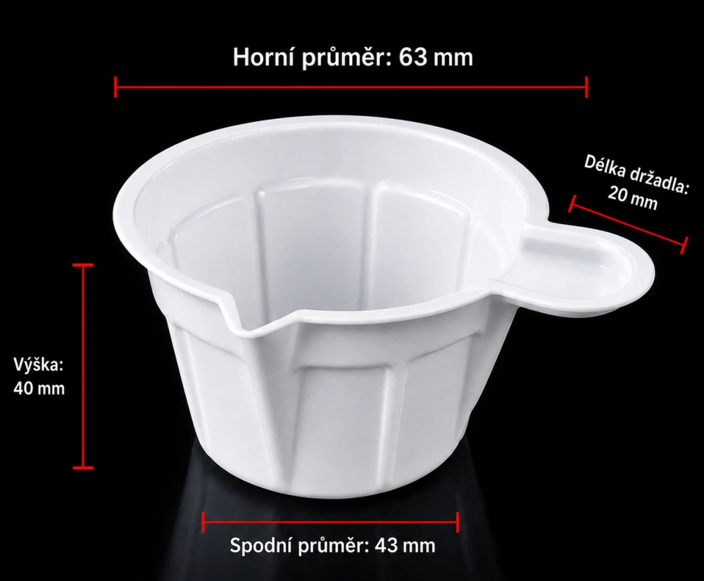 Bílý plastový kelímek na míchání – Large 80ml/10ks
