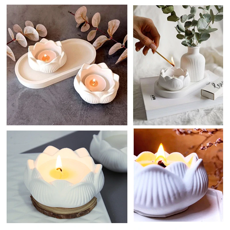 DIY sada na výrobu svícnu a svíčky Lotos