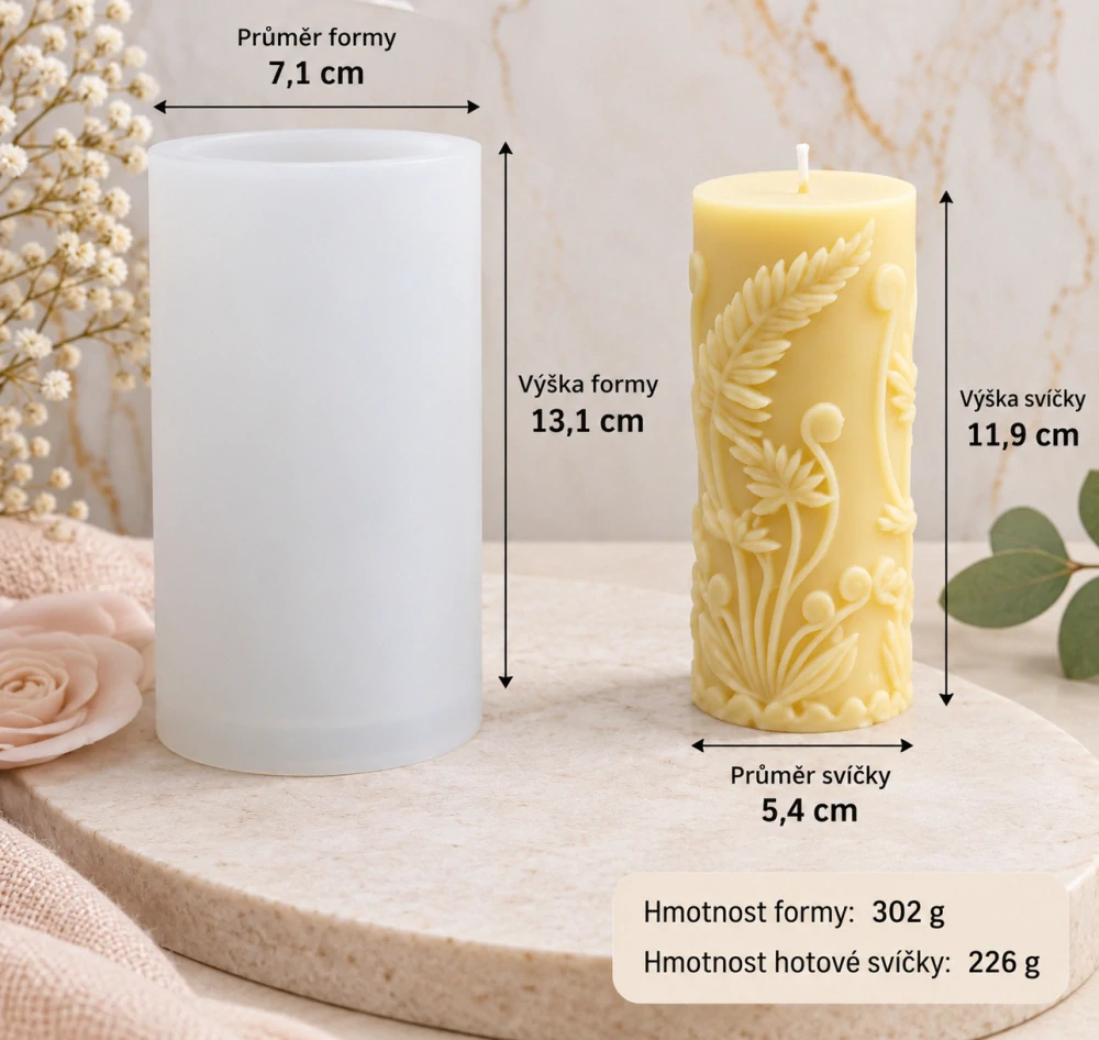 Silikonová forma Vysoká svíčka Elegant