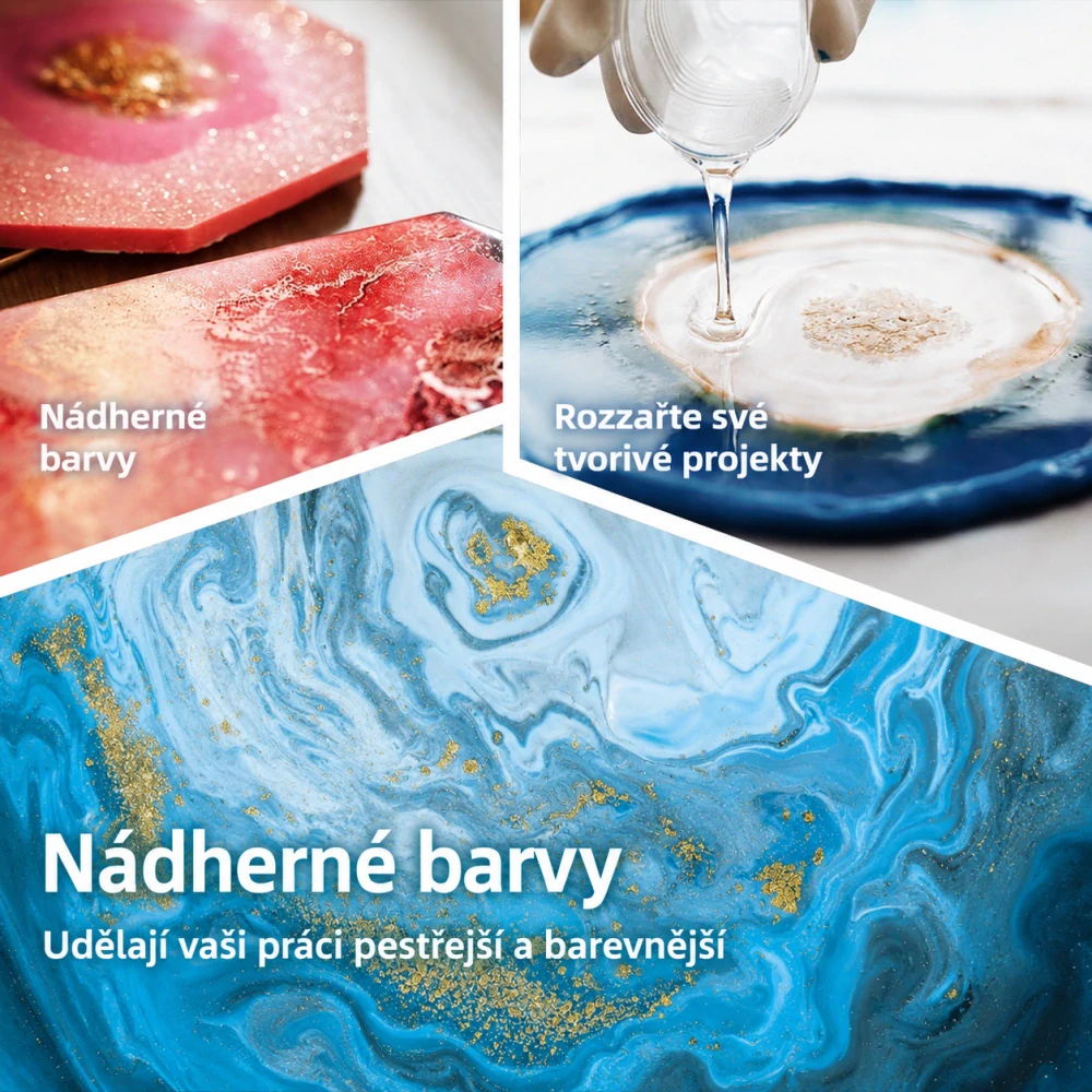 Mica prášek  minerální pigment - Různé barvy