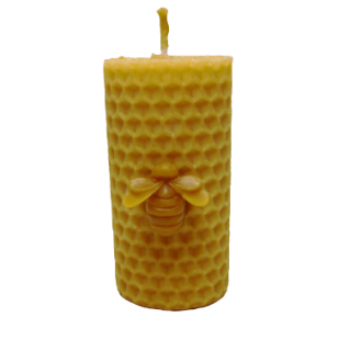 Svíčka ze včelího vosku motaná 7x3,5cm