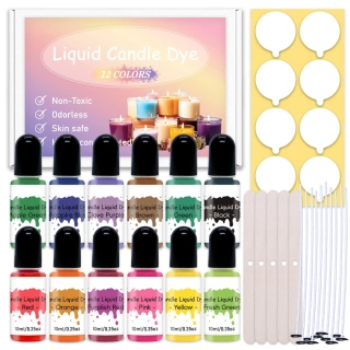 Tekutá barva do vosku na svíčky – sada 12 barev